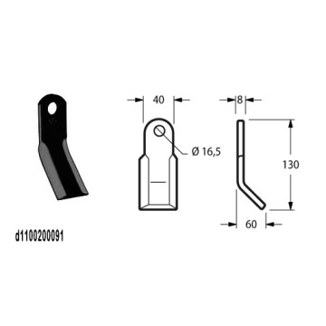 COLTELLO FERRI LEGGERO 40X8...